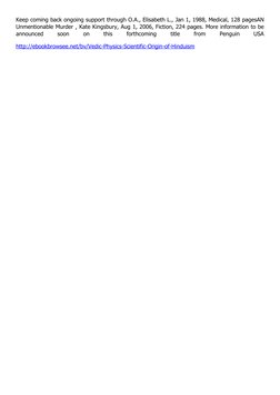 Keep coming back ongoing support through O.A., Elisabeth L., Jan 1, 1988, Medical, 128 pagesAN
Unmentionable Murder , Kate Ki