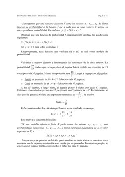 Prof. Gustavo Di Lorenzo – Prof. Martín Chaktoura 
 
Pág. 3 de 11 
“Supongamos que una variable aleatoria X toma los valores