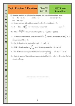 Class 11 Relations & Functions Worksheet | PDF | Domain Of A Function ...