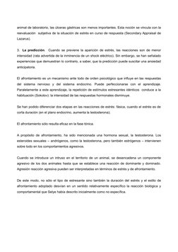 animal de laboratorio, las úlceras gástricas son menos importantes. Esta noción se vincula con la
reevaluación  subjetiva de
