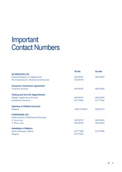 L
1
Tel No
Fax No
SP SERVICES LTD
General Enquiry on Application
68238287
68238289
For Connection to Transmission System
6823