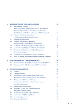 L
3
4
ENERGISATION AND TURN-ON PROCEDURES
23
4.1
Non-Domestic Premises
(Load Requirement Not Exceeding 45kVA), And Domestic
P