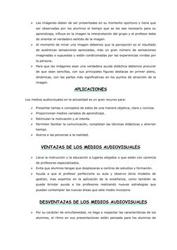  Las imágenes deben de ser presentadas en su momento oportuno y tiene que 
ser observadas por los alumnos el tiempo que