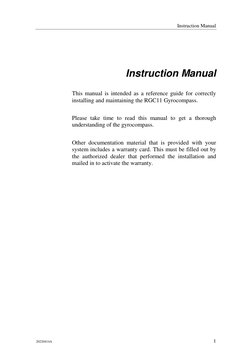 Instruction Manual
20220414A
1
Instruction Manual
This manual is intended as a reference guide for correctly
installing and m
