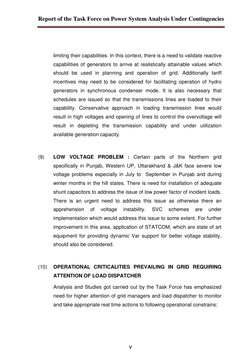 Report of the Task Force on Power System Analysis Under Contingencies 
 
 
 v 
limiting their capabilities. In this context
