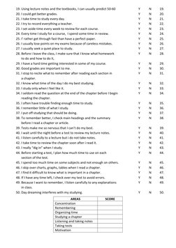 Study Habits Assessment Questionnaire | PDF | Cognition | Learning