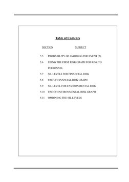 Table of Contents 
 
 
SECTION                 SUBJECT 
 
 
5.5 
PROBABILITY OF AVOIDING THE EVENT (P) 
5.6 
USIN