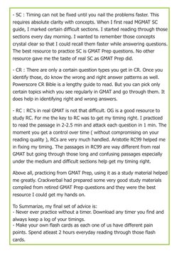 - SC : Timing can not be fixed until you nail the problems faster. This 
requires absolute clarity with concepts. When I firs