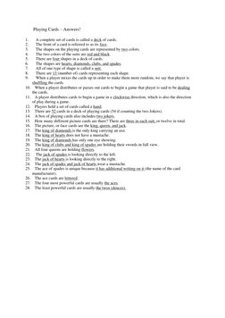 Play Your Cards Right: Quiz Questions | PDF | Playing Cards | Games Of ...