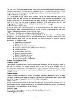 -6- 
This view shows historical temperature peak value, current temperature peak value, axial temperature 
distribution cur