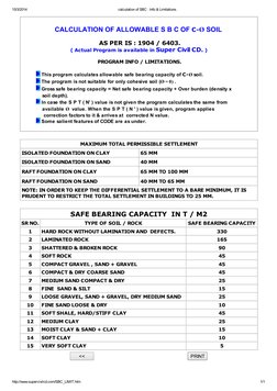 SBC Calculation for Soil Types | PDF | Sand | Clay
