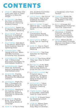 CONTENTS
3	
HOW TO: What Does She 
Look Like? How to Teach 
Students to Describe 
People 
4	
ACTIVITIES: Go With 
the Flow: 5