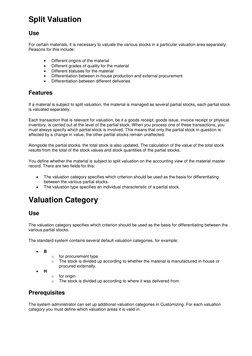 SAP Split Valuation Configuration Guide | PDF | Valuation (Finance ...