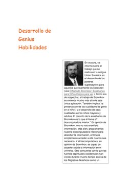 Bronnikov actualización 
Desarrollo de  
Genius  
Habilidades  
por Kostya Kovalenko 
  
  
En octubre, se 
informó