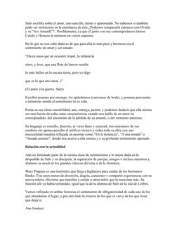 Safo escribía sobre el amor, uno sencillo, tierno y apasionado. No sabemos si también 
pudo ser instructora en la enseñanza d