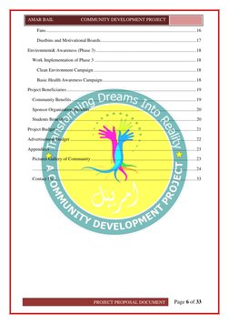 Page 6 of 33 
 
AMAR BAIL   
          COMMUNITY DEVELOPMENT PROJECT  
PROJECT PROPOSAL DOCUMENT 
Fans ..................