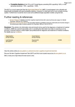 6-Cit Test | PDF | Dementia | Sensitivity And Specificity