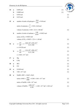 Chemistry for the IB Diploma 
Copyright Cambridge University Press 2011. All rights reserved. 
Page 3 of 4 
14 
a 
0.089 mol
