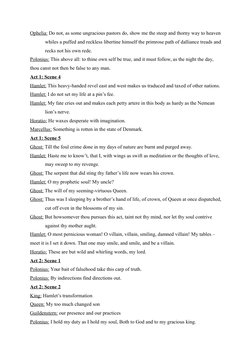 Ophelia: Do not, as some ungracious pastors do, show me the steep and thorny way to heaven 
whiles a puffed and reckless libe