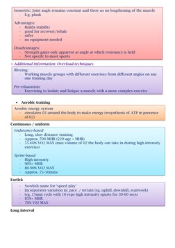 + Additional information: Overload techniques 
 
 
 Aerobic training 
 
Continuous / uniform 
 
Fartlek 
 
Long interval