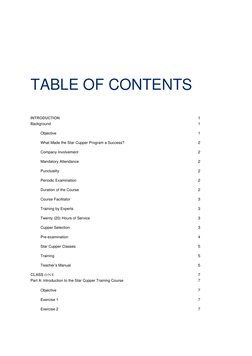 TABLE OF CONTENTS 
INTRODUCTION 
1 
Background 
1 
Objective 
1 
What Made the Star Cupper Program a Success? 
2 
Company Inv