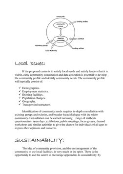 Local 
Local 
Local 
Local Issues:
Issues:
Issues:
Issues:    
 
If the proposed centre is to satisfy local needs a
