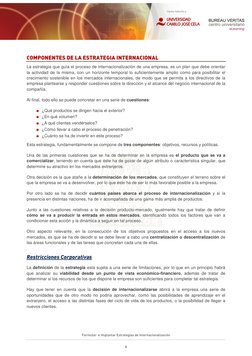 Formular  e Implantar Estrategias de Internacionalización 
4 
COMPONENTES DE LA ESTRATEGIA INTERNACIONAL 
La estrategia q