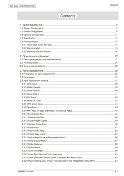 43984801TH  Rev.1 
 /
Oki  Data  CONFIDENTIAL
Contents
1. CONFIGURATION.....................................................