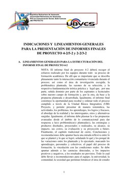 INDICACIONES Y  LINEAMIENTOS GENERALES 
PARA LA PRESENTACIÓN DE INFORMES FINALES 
DE PROYECTO 4­2/5­2 y 2­2/3­2     
A.  LINE