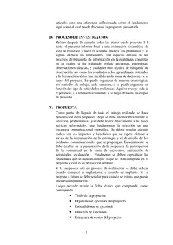 artículos sino una referencia reflexionada sobre el fundamento
legal sobre el cual puede descansar la propuesta presentada.
I