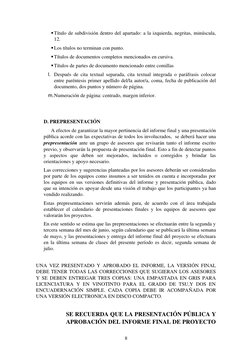 Título de subdivisión dentro del apartado: a la izquierda, negritas, minúscula,
12.
Los títulos no terminan con punto.
Tít