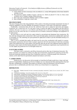 Emerging Trends in Formwork - Cost Analysis & Effectiveness of Mivan Formwork over the 
Conventional Formwork 
Second Interna