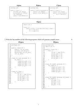 7 
 
 
 
 
 
 
 
 
 
 
 
 
 
2. Write the line numbers of the following programs which will generate compile errors: 
6