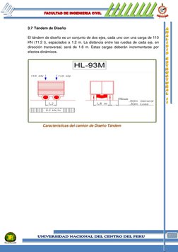 3.7  Tándem de Diseño 
 
El tándem de diseño es un conjunto de dos ejes, cada uno con una carga de 110 
KN (11.2 t),