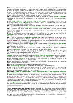 1909. Recibe del coleccionista ruso Shchukin el encargo para pintar dos grandes paneles: La
Danza y La Música; la primera "..