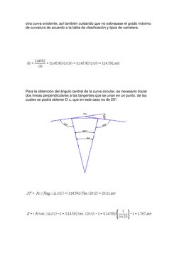 otra curva existente, así también cuidando que no sobrepase el grado máximo 
de curvatura de acuerdo a la tabla de clasificac