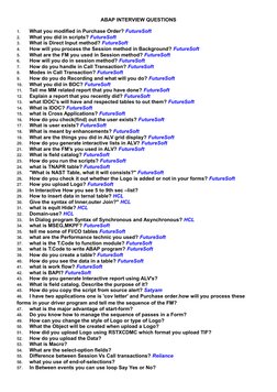ABAP Interview Questions Overview | PDF | Computer Programming