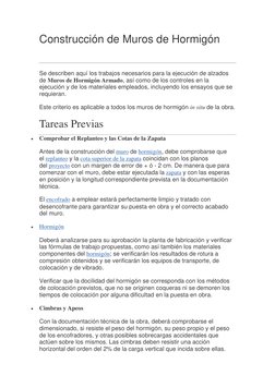 Construcción de Muros de Hormigón  (http://www.construmatica.com/construpedia/Hormig%C3%B3n)
 
Se describen aquí los trabajos