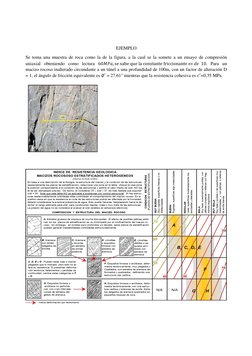 EJEMPLO 
Se toma una muestra de roca como la de la figura, a la cual se la somete a un ensayo de compresión 
uniaxial obtenie