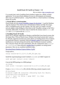Install Oracle XE 11g R2 on Ubuntu | PDF | Oracle Database | Linux ...