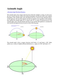 Understanding Azimuth Angle in Solar Position | PDF