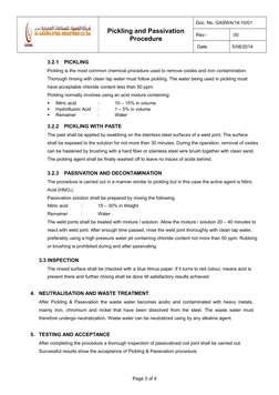 Pickling and Passivation Procedure Guide | PDF | Nitric Acid | Chemical ...