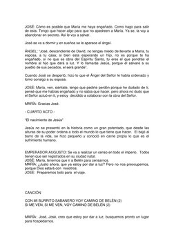JOSÉ: Cómo es posible que María me haya engañado. Como hago para salir 
de esta. Tengo que hacer algo para que no apedreen
