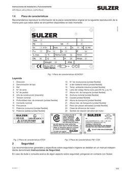ES 2500-F
Instrucciones de Instalación y Funcionamiento
XFP-PE4-6 | AFLX-PE4-6 | VUPX-PE4-6
105
1.6	
Placa de características