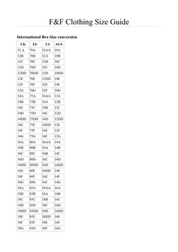 39f Size F&F Clothing Size Guide Overview | PDF | Clothing | Softlines (Retail)