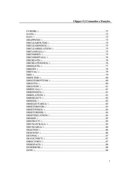 Clipper 5.2 Comandos e Funções 
 
5
CURDIR( ) ...............................................................................