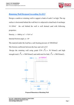 Cantilever Retaining Wall Design Example | PDF | Building Materials ...