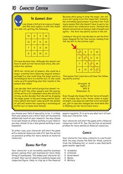 10  CHARACTER CREATION
you choose your ﬁ eld of speciality to be, it is likely 
that your powers are a direct (but not necess