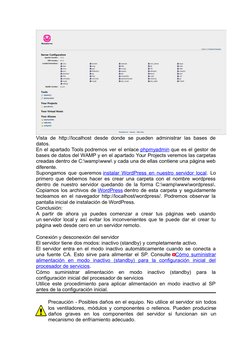 Vista  de http://localhost desde  donde se  pueden administrar las bases de
datos.
En el apartado Tools podremos ver el enlac