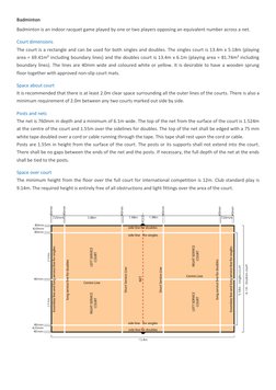 Badminton 
Badminton is an indoor racquet game played by one or two players opposing an equivalent number across a net. 
 
Co